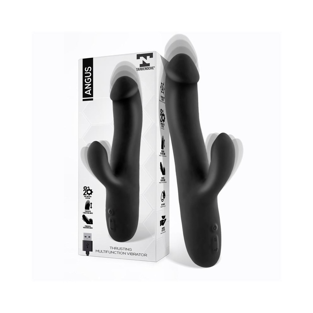Angus Vibrador con Función de Movimiento Thrusting 2 Motores Silicona USB