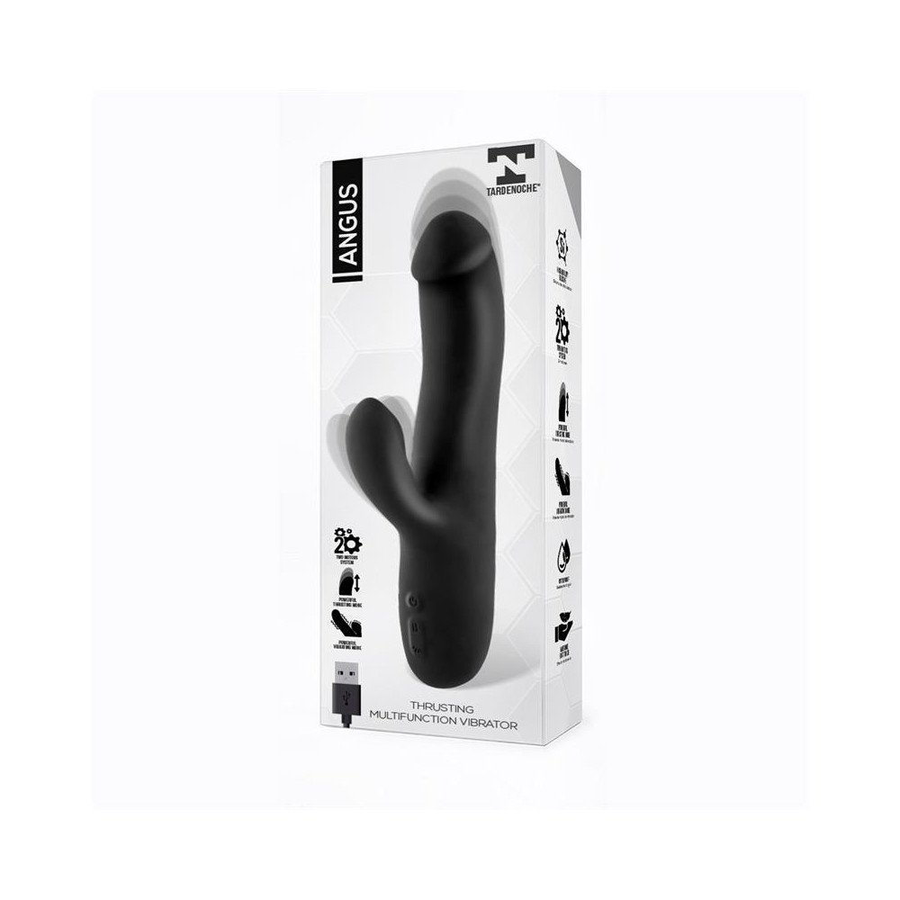 Angus Vibrador con Función de Movimiento Thrusting 2 Motores Silicona USB