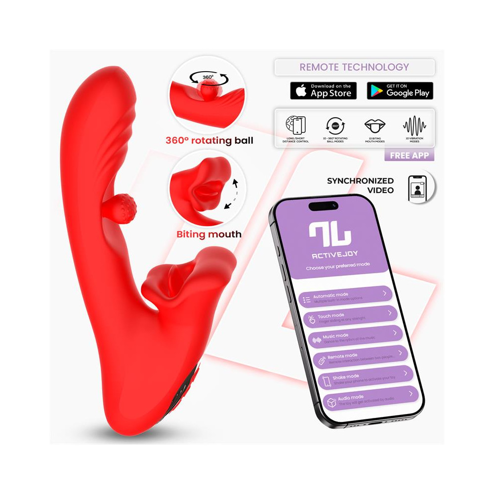 Franky Vibrador con Biting y Bola Rotativa con APP
