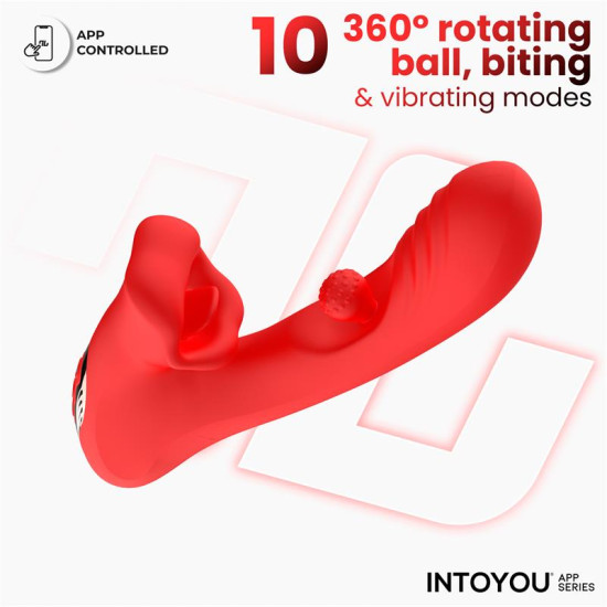 Franky Vibrador con Biting y Bola Rotativa con APP