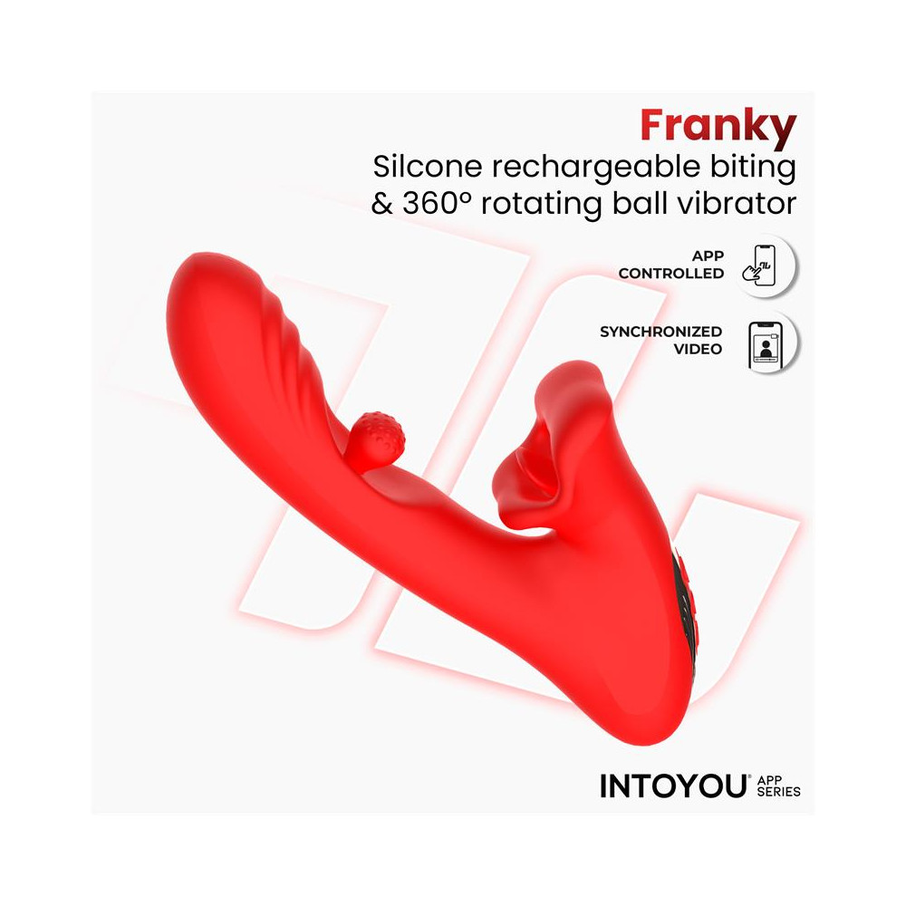 Franky Vibrador con Biting y Bola Rotativa con APP