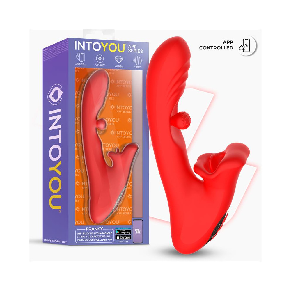 Franky Vibrador con Biting y Bola Rotativa con APP
