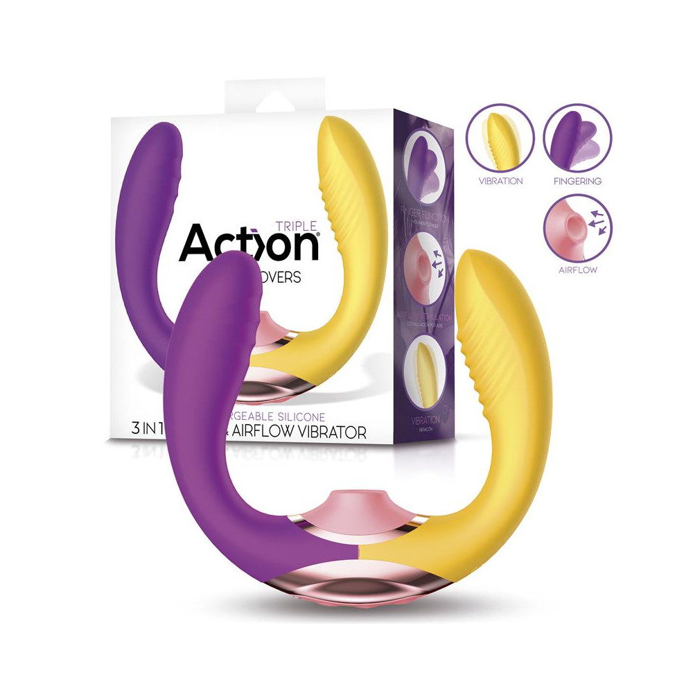 Two Lovers 3 in 1 Vibrador con Finger y Succión