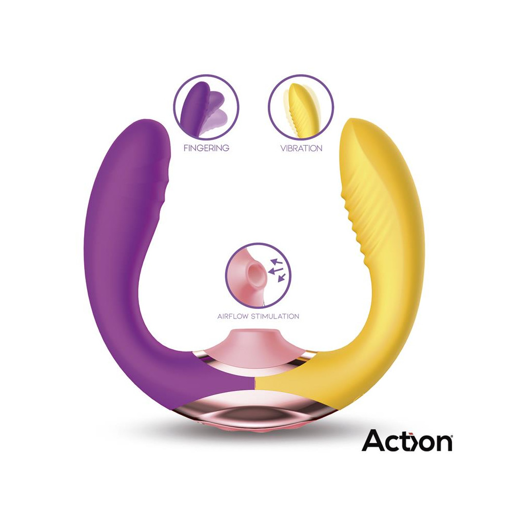 Two Lovers 3 in 1 Vibrador con Finger y Succión