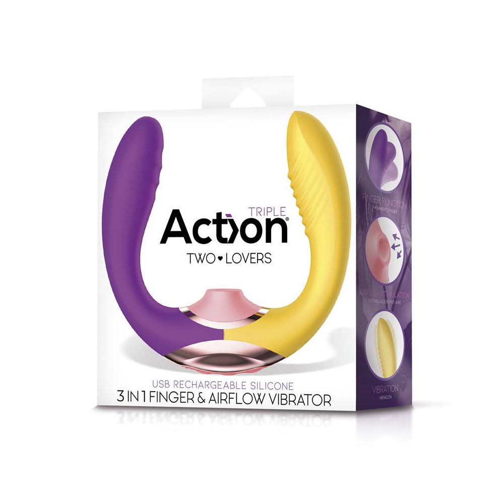 Two Lovers 3 in 1 Vibrador con Finger y Succión