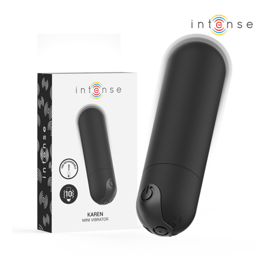 KAREN MINI BALA VIBRADORA 10 MODOS RECARGABLE NEGRO