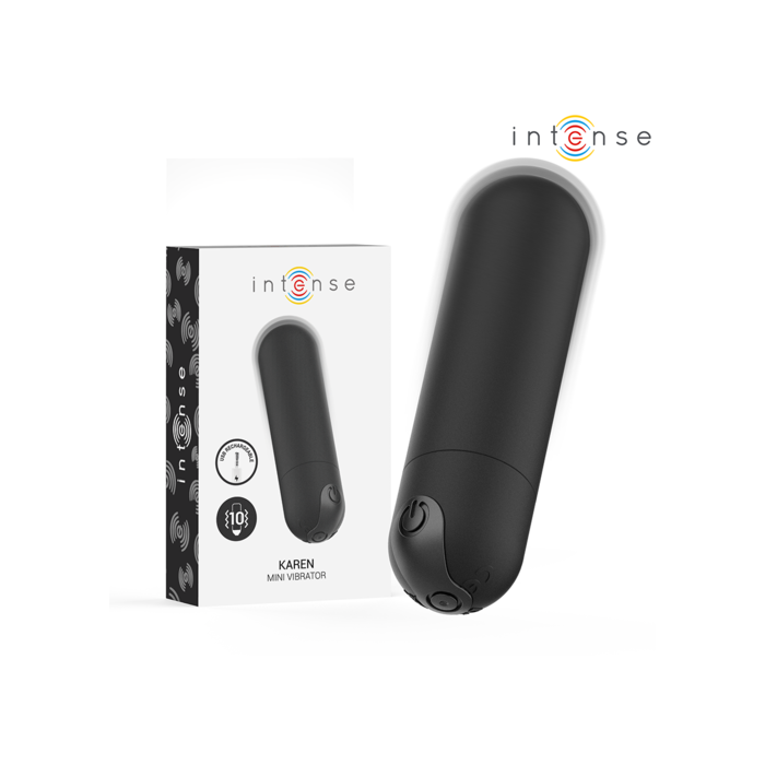 KAREN MINI BALA VIBRADORA 10 MODOS RECARGABLE NEGRO