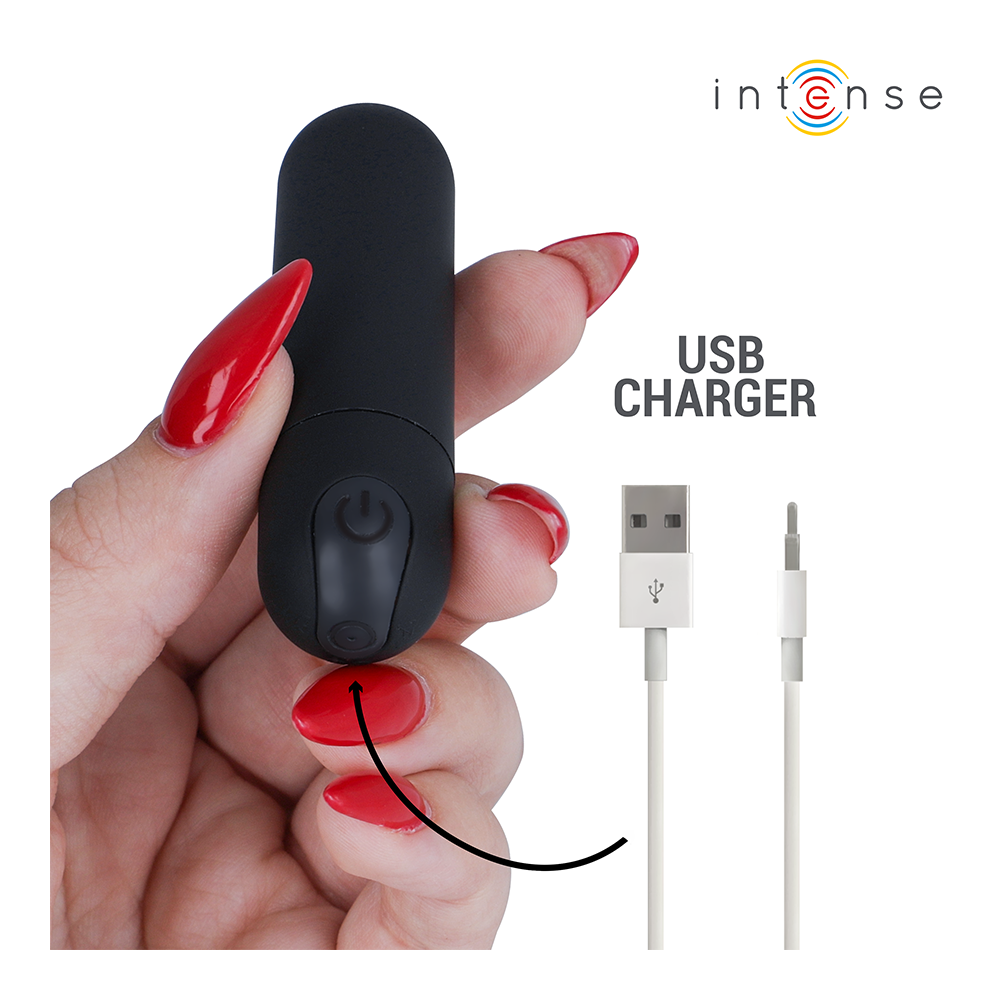 KAREN MINI BALA VIBRADORA 10 MODOS RECARGABLE NEGRO