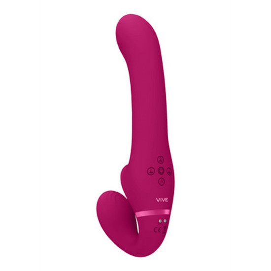 STRAP-ON SIN ARNÉS AI DUAL VIBRATING AIR WAVE TICKLER VIVE