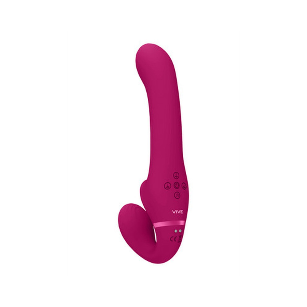 STRAP-ON SIN ARNÉS AI DUAL VIBRATING AIR WAVE TICKLER VIVE