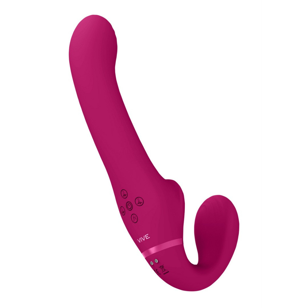 STRAP-ON SIN ARNÉS AI DUAL VIBRATING AIR WAVE TICKLER VIVE