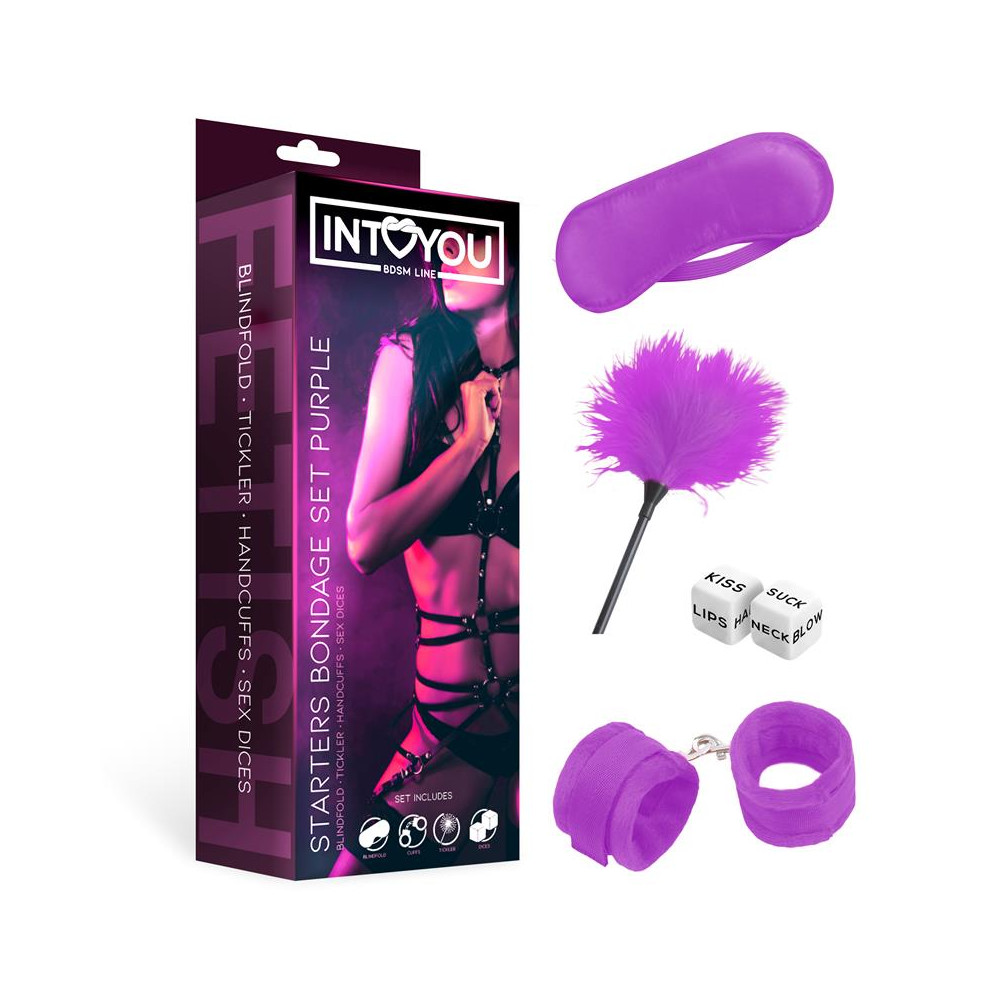 Set de Bondage para Principiantes Starters 4 Piezas Púrpura