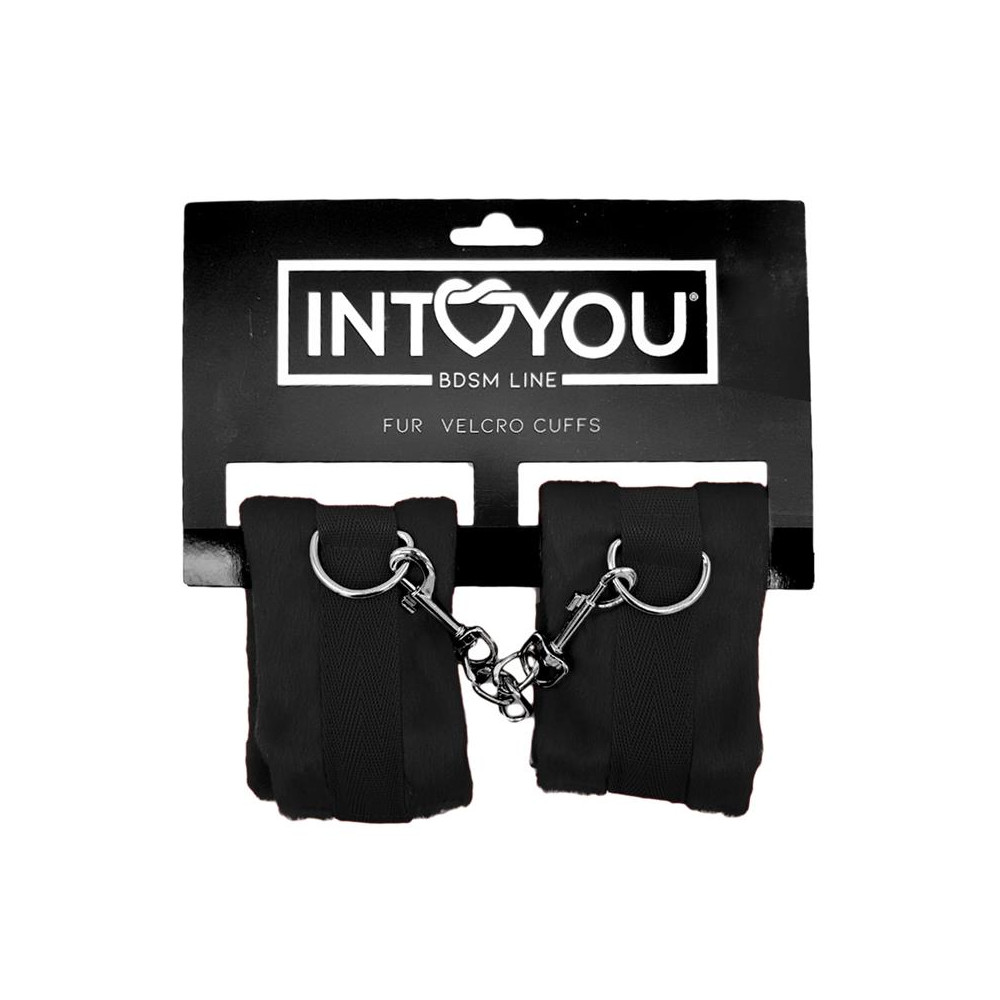 Esposas de Tela con Velcro para Muñecas con Pelo Largo Negro