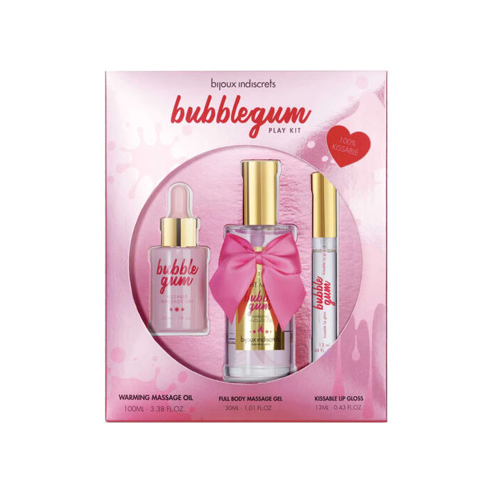 INDISCRETS BUBBLEGUM PLAY KIT CON ACEITE GEL & BRILLO DE LABIOS