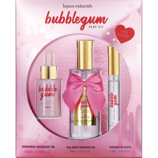 INDISCRETS BUBBLEGUM PLAY KIT CON ACEITE GEL & BRILLO DE LABIOS