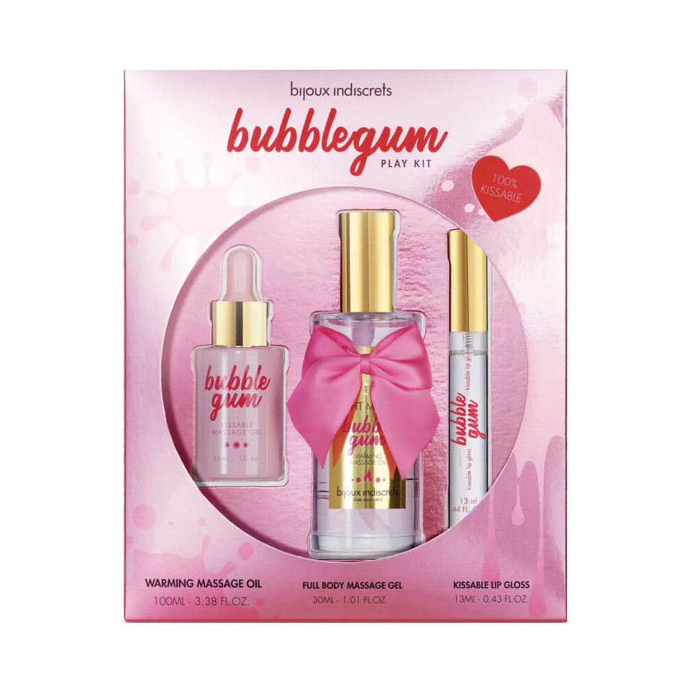 INDISCRETS BUBBLEGUM PLAY KIT CON ACEITE GEL & BRILLO DE LABIOS