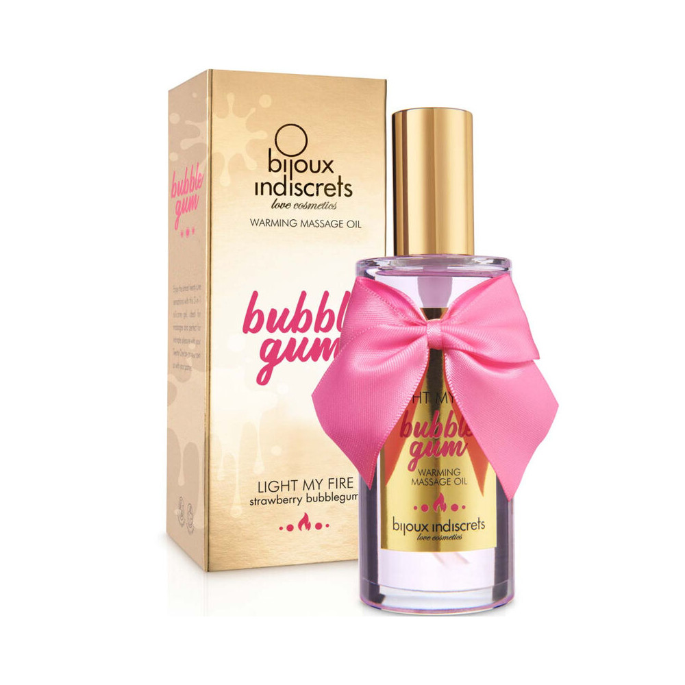 INDISCRETS LIGHT MY FIRE ACEITE MASAJE EFECTO CALOR SABOR CHICLE