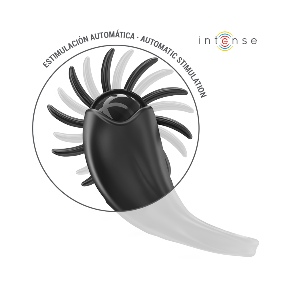 MABEL ANILLO VIBRADOR 10 VIBRACIONES CON ESTIMULADOR DE CLÍTORIS NEGRO