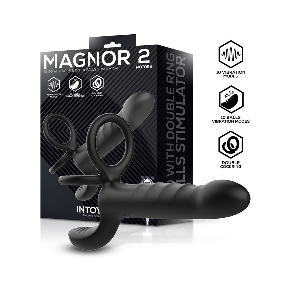 Magnor Dildo con Anillo Doble y Estimulador de Testículos