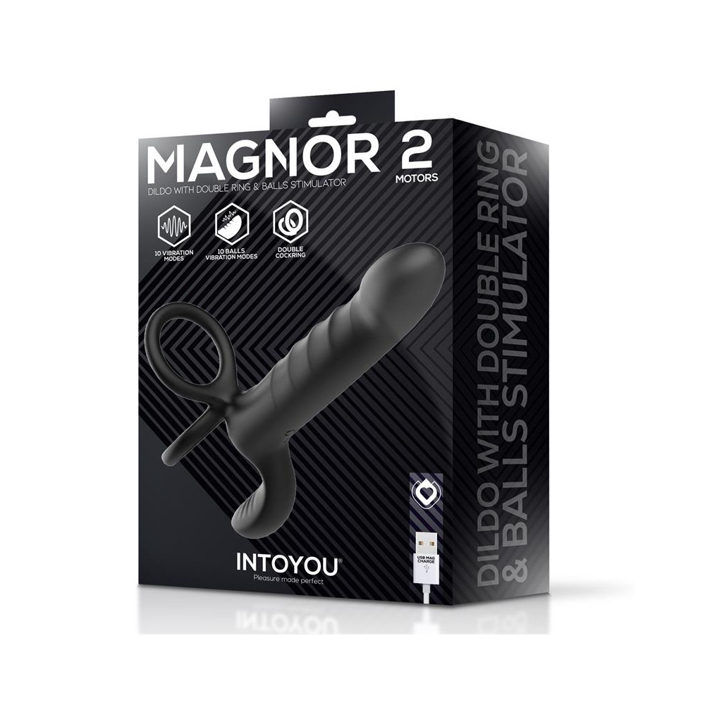 Magnor Dildo con Anillo Doble y Estimulador de Testículos
