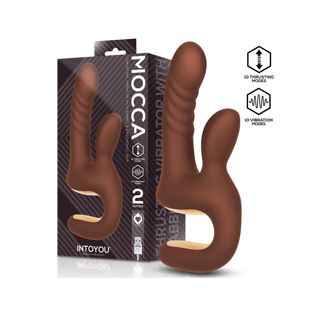 Mocca Vibrador con Thrusting y Mango Ergonómico