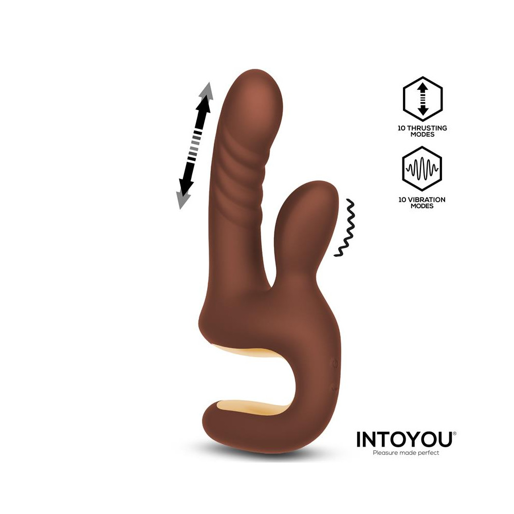 Mocca Vibrador con Thrusting y Mango Ergonómico