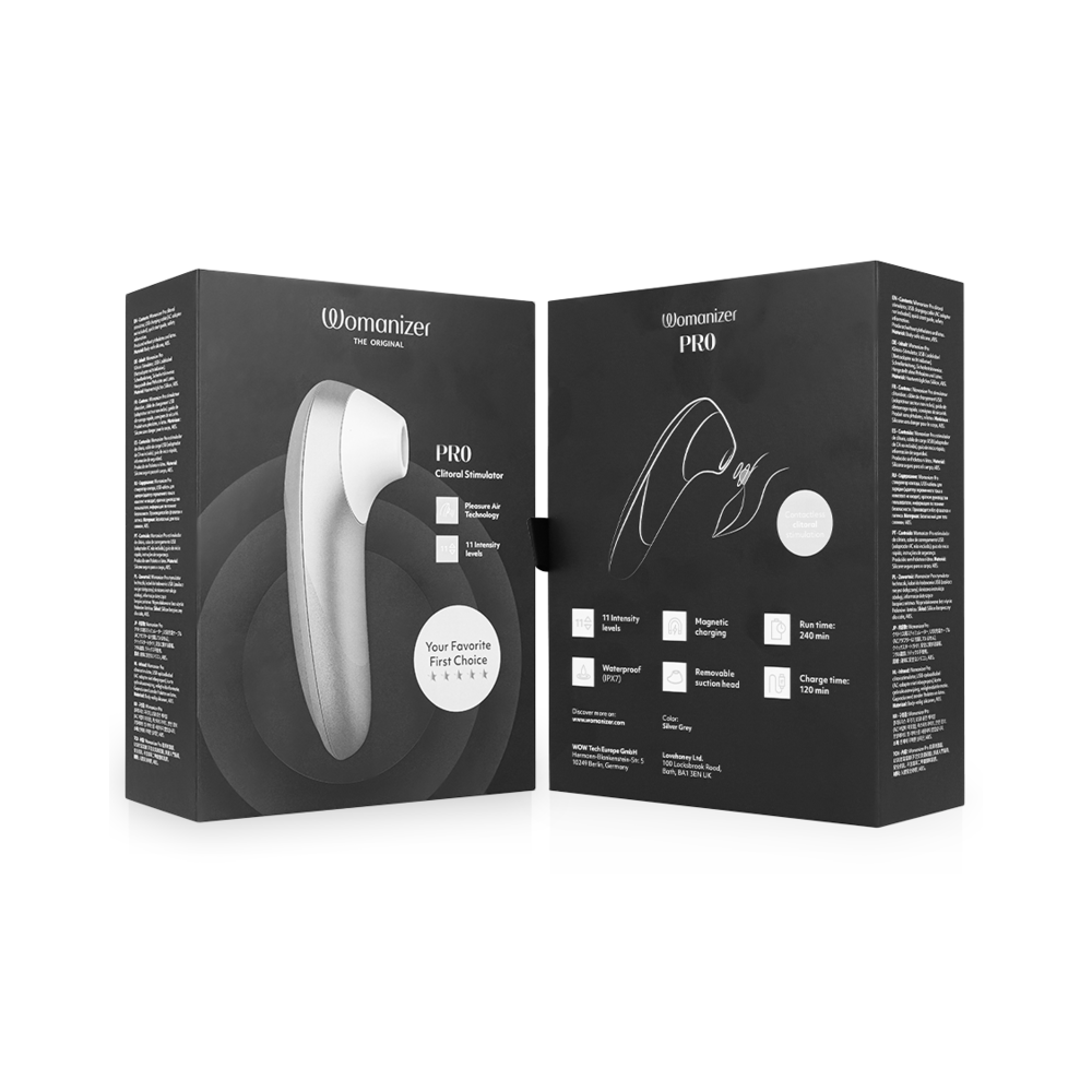 PRO VIBRANT ESTIMULADOR DE CLÍTORIS GRIS PLATA - WOMANIZER