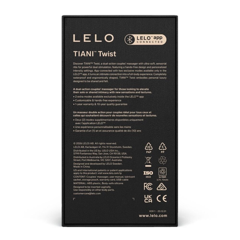 TIANI TWIST VIBRADOR PARA PAREJAS CELESTE LELO