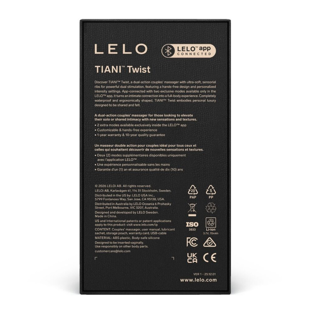 TIANI TWIST VIBRADOR PARA PAREJAS LAVANDA LELO