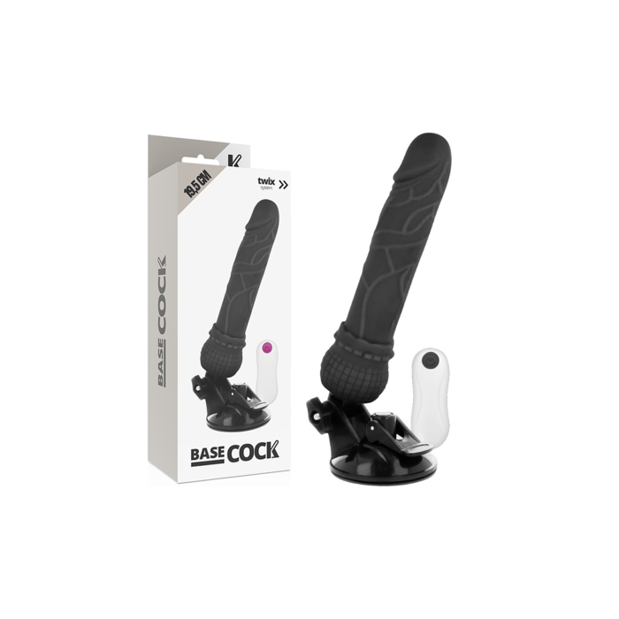 VIBRADOR REALÍSTICO CONTROL REMOTO NEGRO 19.5 CM -O- 4 CM