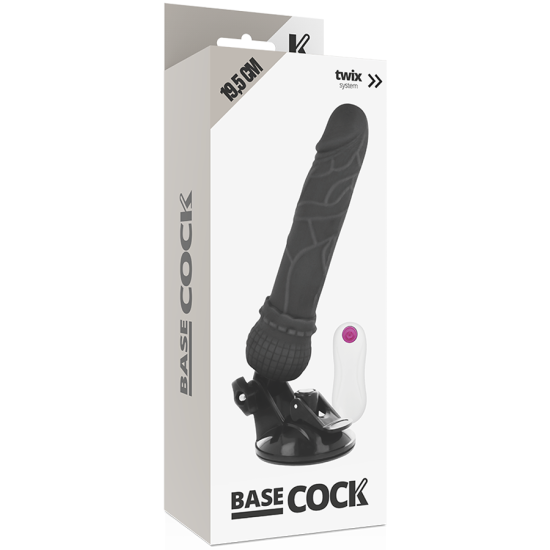 VIBRADOR REALÍSTICO CONTROL REMOTO NEGRO 19.5 CM -O- 4 CM