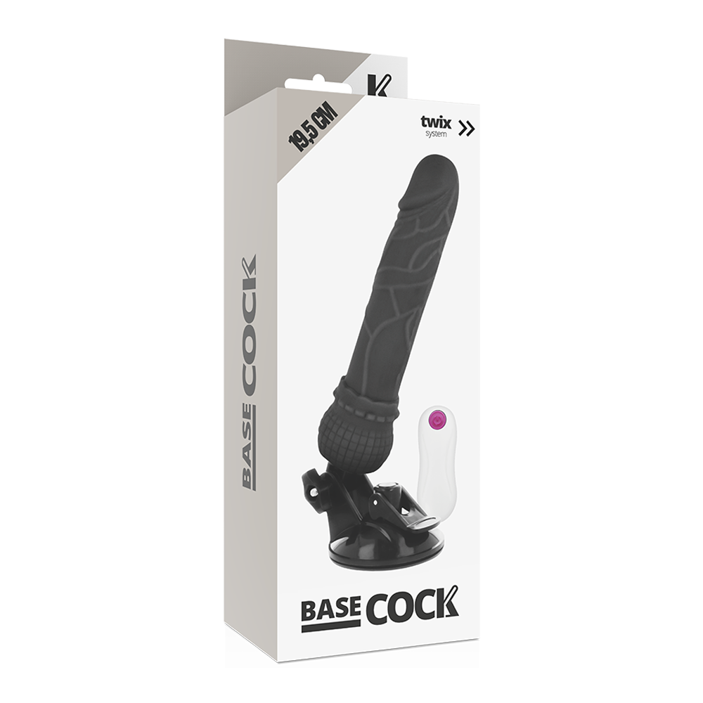VIBRADOR REALÍSTICO CONTROL REMOTO NEGRO 19.5 CM -O- 4 CM