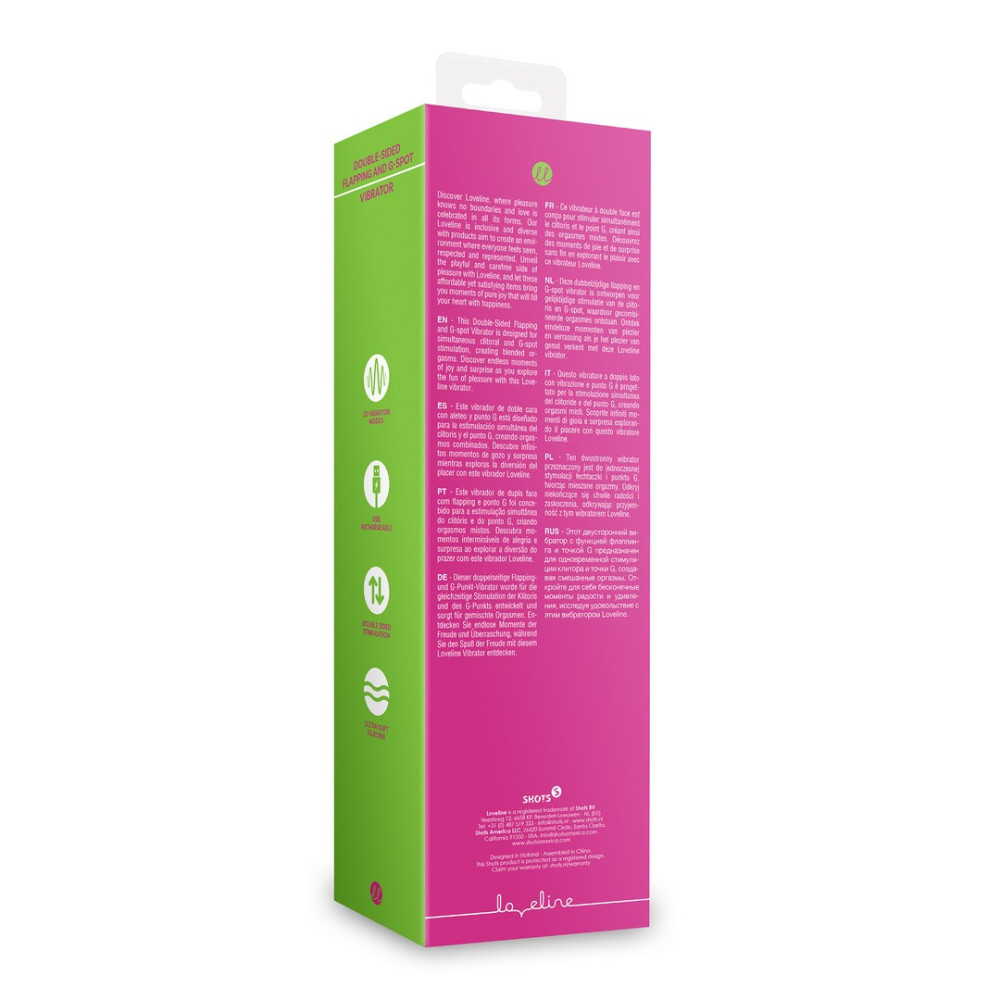 VIBRADOR DOUBLE-SIDED FLAPPING AND G-SPOT EXUBERANT PINK LOVELINE