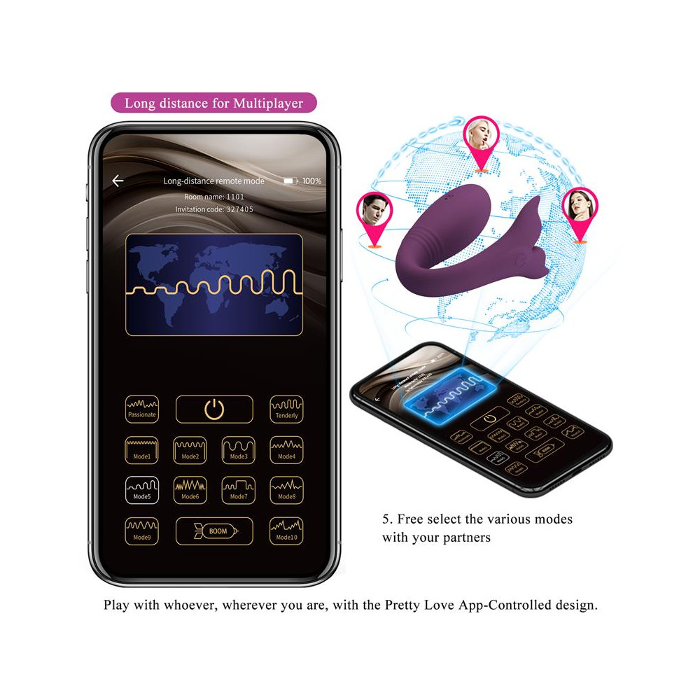 Jayleen Juguete para Parejas con APP lila