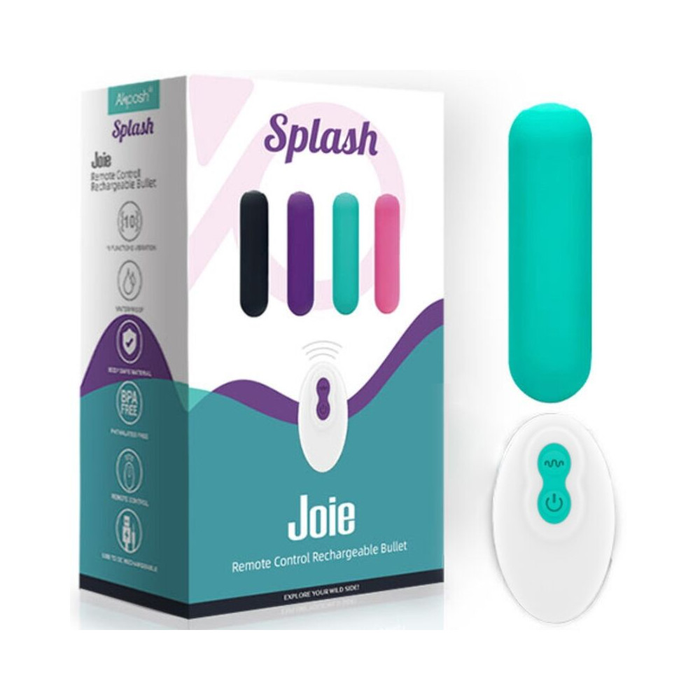 SPLASH JOIE BALA VIBRADORA SILICONA CONTROL REMOTO 10 VIBRACIONES 75 X 19 CM VERDE