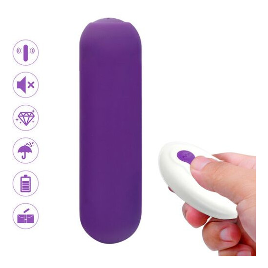 SPLASH JOIE BALA VIBRADORA SILICONA CONTROL REMOTO 10 VIBRACIONES 75 X 19 CM MORADO