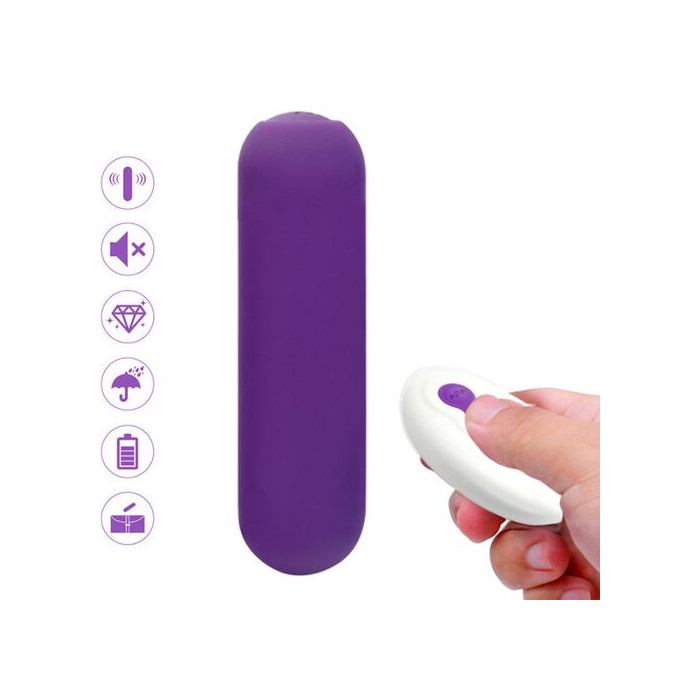 SPLASH JOIE BALA VIBRADORA SILICONA CONTROL REMOTO 10 VIBRACIONES 75 X 19 CM MORADO