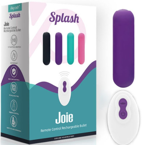 SPLASH JOIE BALA VIBRADORA SILICONA CONTROL REMOTO 10 VIBRACIONES 75 X 19 CM MORADO
