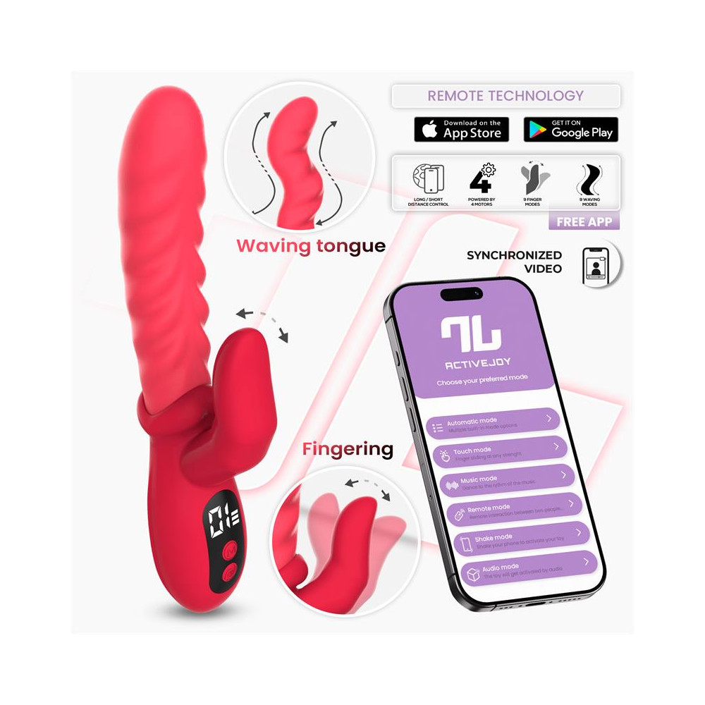 Tingly Vibrador con Finger y Movimiento Waving con APP