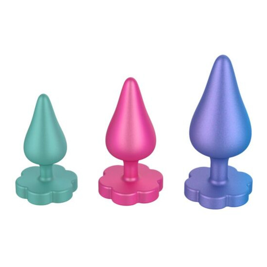 LUSTER KIT DE ENTRENAMIENTO ANAL S/M/L CON BASE EN FORMA DE FLOR