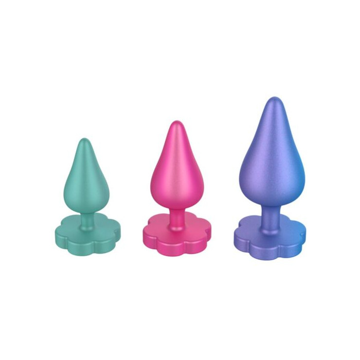 LUSTER KIT DE ENTRENAMIENTO ANAL S/M/L CON BASE EN FORMA DE FLOR