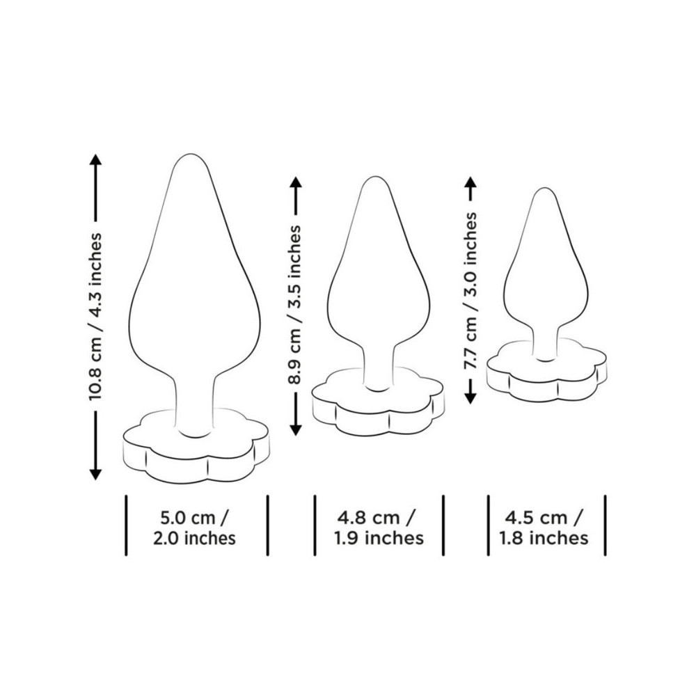 LUSTER KIT DE ENTRENAMIENTO ANAL S/M/L CON BASE EN FORMA DE FLOR
