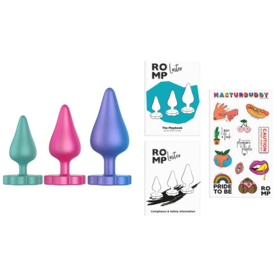 LUSTER KIT DE ENTRENAMIENTO ANAL S/M/L CON BASE EN FORMA DE FLOR