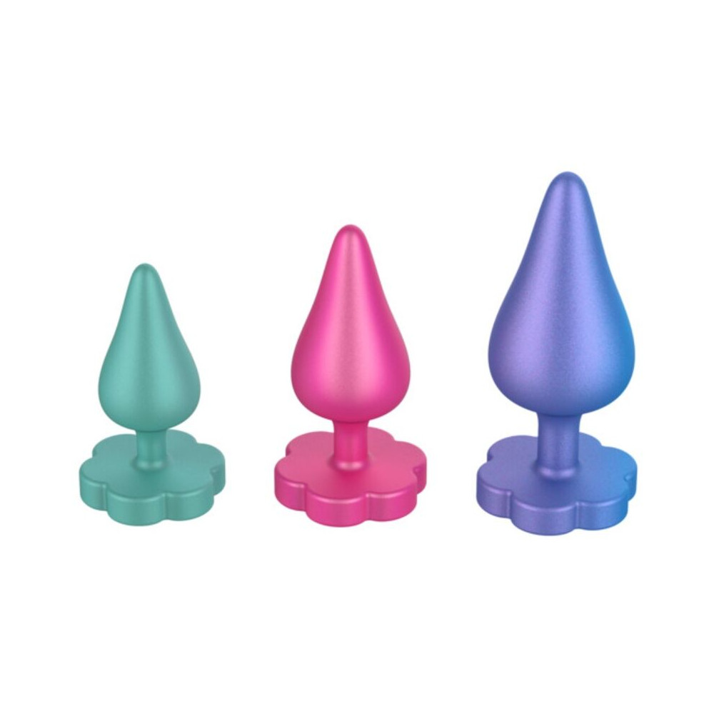 LUSTER KIT DE ENTRENAMIENTO ANAL S/M/L CON BASE EN FORMA DE FLOR