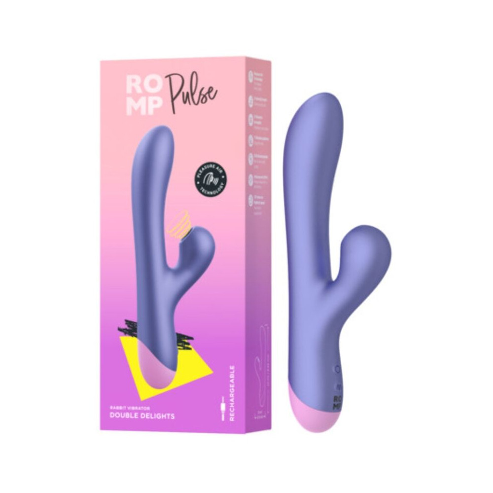 PULSE VIBRADOR RABBIT DUAL PUNTO G AZUL ELÉCTRICO