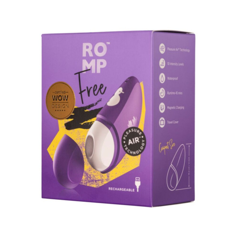 FREE ESTIMULADOR DE CLÍTORIS CON TAPA 10 NIVELES RECARGABLE MORADO
