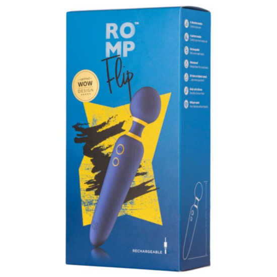 FLIP VIBRADOR WAND SILENCIOSO 10 MODOS AZUL