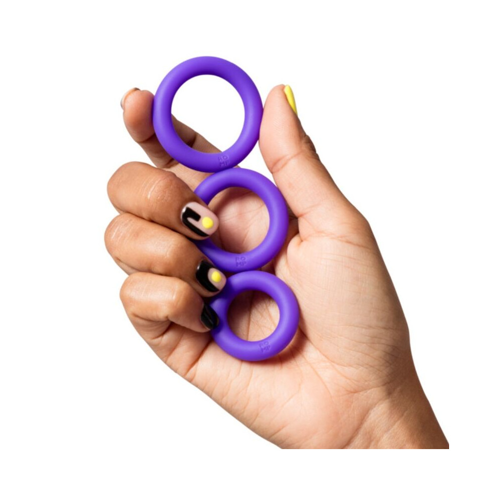 REMIX TRIO SET DE 3 ANILLOS PARA PENE SILICONA MORADO