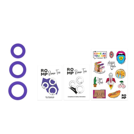 REMIX TRIO SET DE 3 ANILLOS PARA PENE SILICONA MORADO
