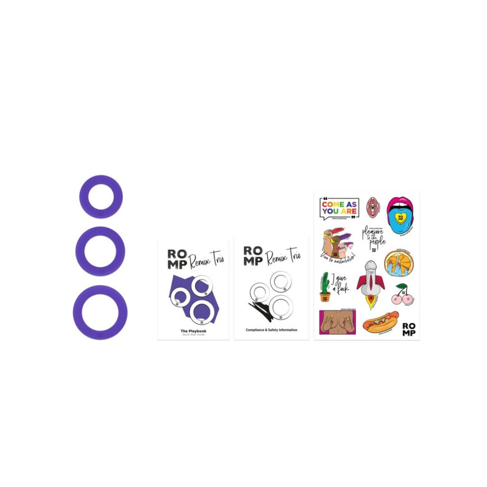 REMIX TRIO SET DE 3 ANILLOS PARA PENE SILICONA MORADO